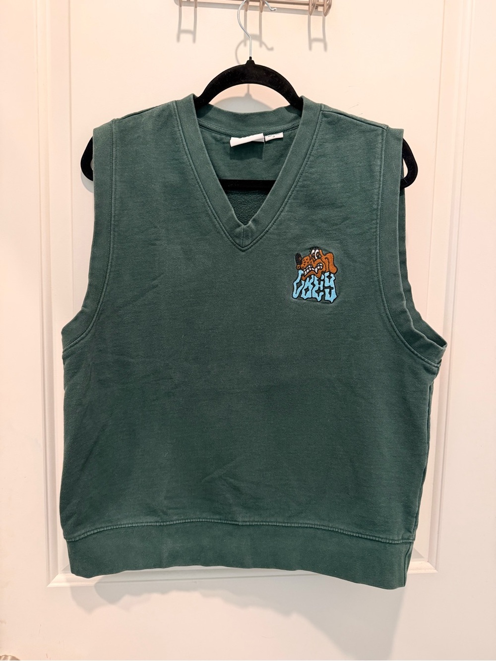 Obey Slide Fleece Vest Dark Cedar Green Dog Graphic
Patch Men's Size M